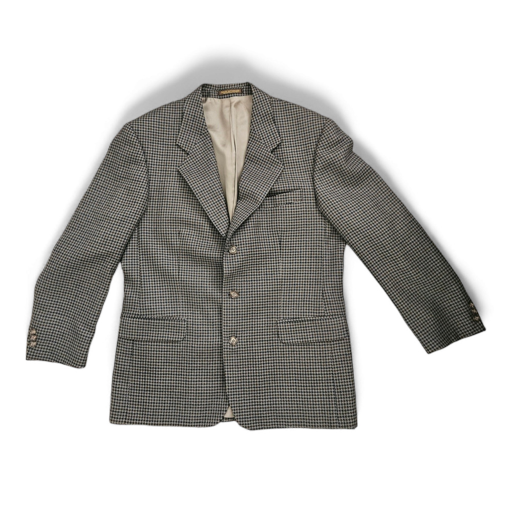 Marco Cellini Houndstooth Virgin Wool Sport Coat Blazer Jacket Size 42 Regular